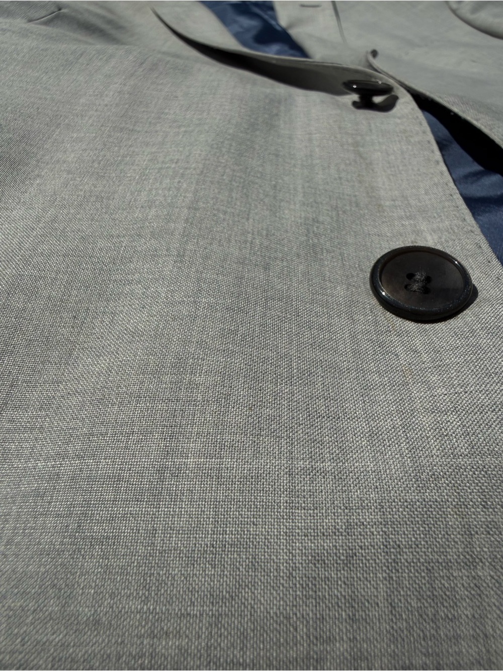 Strellson Mens Blazer Jacket EU 52 42R Light Gray 100% Virgin Wool Slim Fit